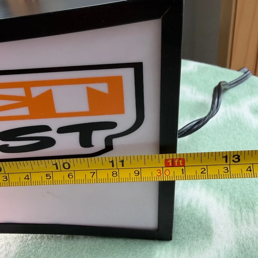Retro Rocket Scientist Lighted Box Lamp - White and Orange with black body